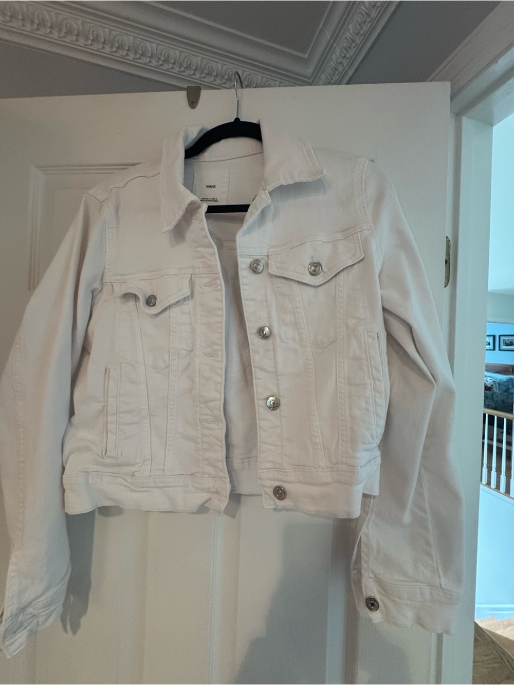 Mango Off-White Denim Trucker Jacket